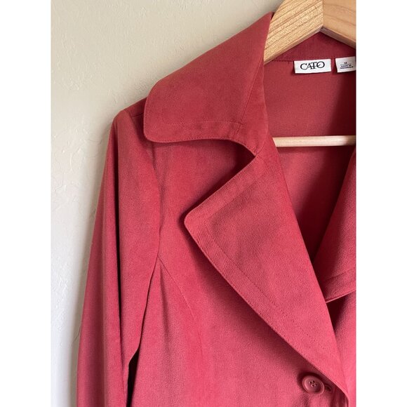 CATO Blazer Jacket Orange Soft Career Two Button Size Large - Picture 4 of 9